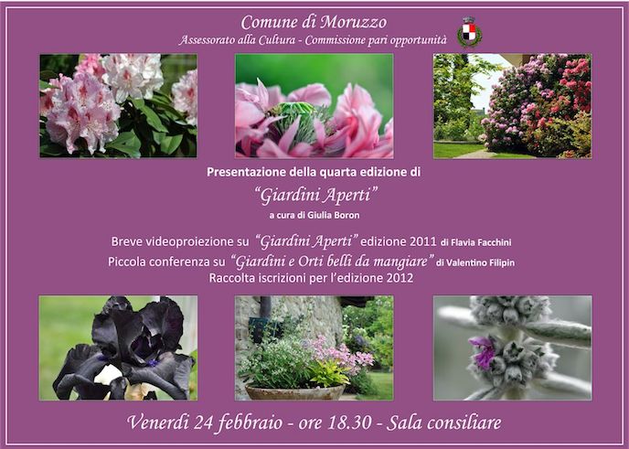 Locandina presentazione giardini aperti 2012 comune moruzzo